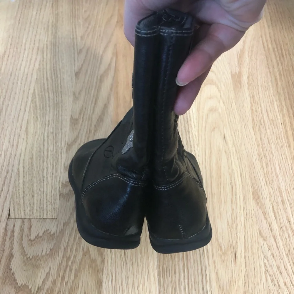 Rachel Shoes Zip Up Floral Boots Sz 10 Black